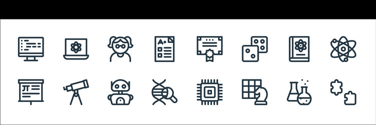 nerd line icons linear set quality vector image