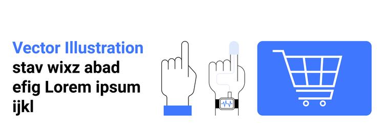 online shopping concept with finger click vector image