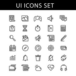out line icon set user interface ui vector image