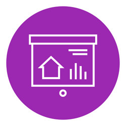 presentation on projector screen line icon vector image