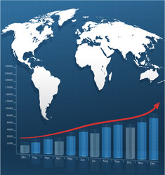 strategic background with a paper map of the world vector image