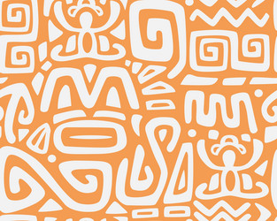 tiki seamless pattern aztec textile print vector image
