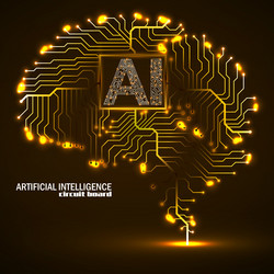 abstract technological brain with artificial vector image