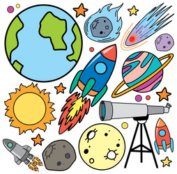 astronomy objects and icons set vector image
