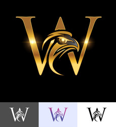 Golden eagle monogram initial letter v Royalty Free Vector