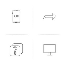 internet of things simple linear icons set vector image