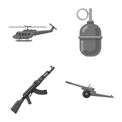 Isolated object of weapon and gun icon set vector