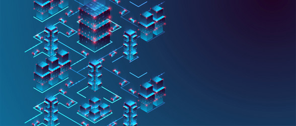 isometric big data flow processing concept cloud vector image