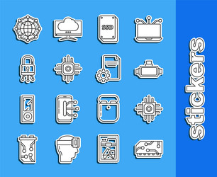 set line ram random access memory processor vector image