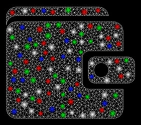 bright mesh wire frame wallet with flash spots vector image
