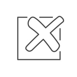 checkbox with cross line icon vector image