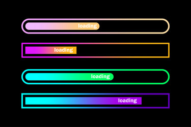 colorful loading bar set modern web element vector image