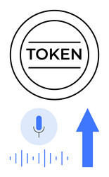 digital token with voice recognition element vector image