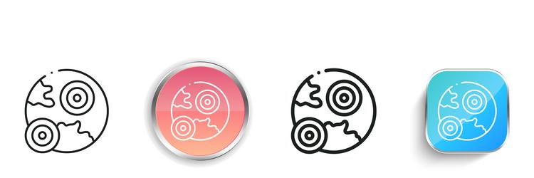 earth icon thin linear regular and button style vector image