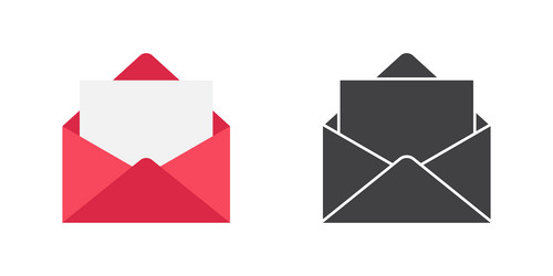 envelope with letter icon in flat style email vector image
