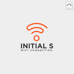 initial s wifi connection communication creative vector image