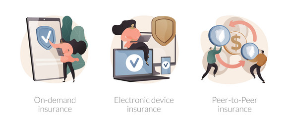 Insurance Concepts - Risk & Coverage vector image