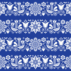 scandinavian seamless pattern with flowers vector image