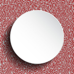 White circle button on red sequin background vector