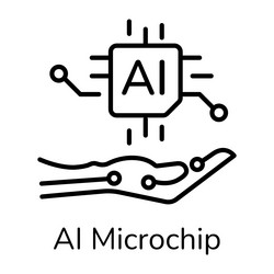 AI Microchip Icon vector image