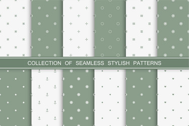 collection simple seamless stylish patterns vector