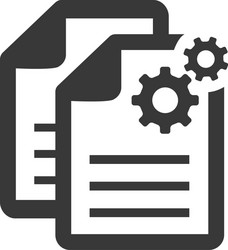 data process in progress document with gears vector image