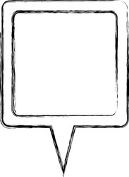 monochrome sketch of square speech with tail vector image