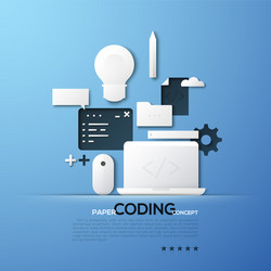 paper concept of coding front and back end vector image