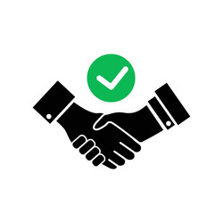 tick handshake sign icon successful business vector