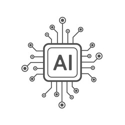artificial intelligence circuit line style vector image