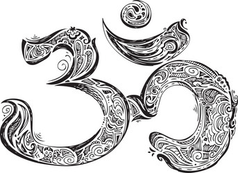 Black OM Symbol Doodle vector image