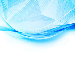 Blue crystal and swoosh wave pattern layout vector