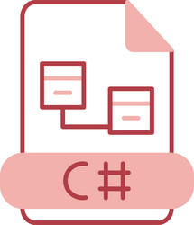 c sharp line fill icon vector image