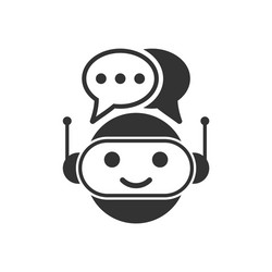 cute robot chatbot icon in flat style bot vector image