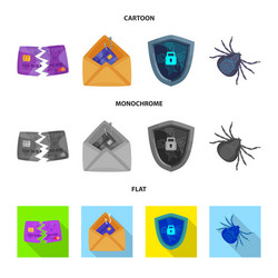 design of virus and secure logo set vector image
