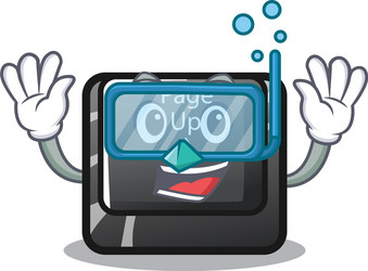 diving button page up isolated with character vector image