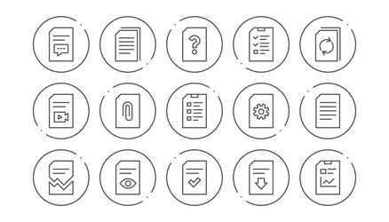 Document line icons report checklist vector