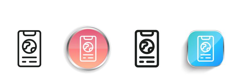 earth icon thin linear regular and button style vector image