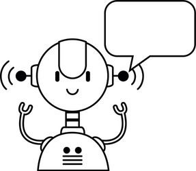 electronic robot with speech bubble character vector image