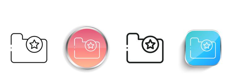 folder icon thin linear regular and button style vector image