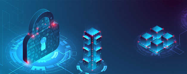 isometric big data flow processing concept cloud vector image