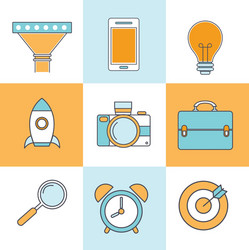 line icons with flat design elements of customer vector image