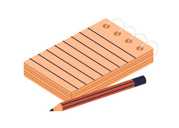 notepad and pencil paper sheet of notebook vector