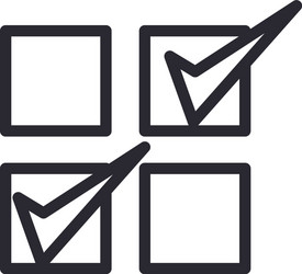 options with check marks line style icon vector image