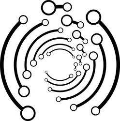 plexus wire-frame radial circles with nodes vector image