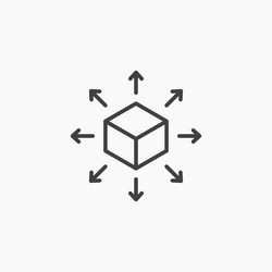 3D Modeling Icon - Cube vector image