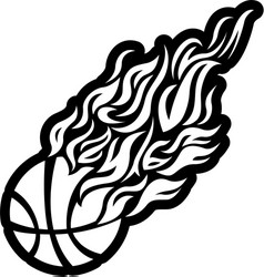 Basketball Flame Icon - Fire Ball Vector Image
