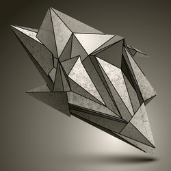 deformed sharp zink object contrast cybernetic vector image