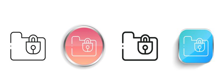 folder icon thin linear regular and button style vector image