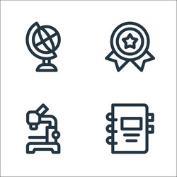 nerd line icons linear set quality vector image